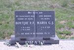PRATT Boytjie F.F. 1922-1998 & Maria C.J. 1926-