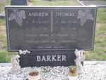 BARKER Thomas 1960-1983 ::  BARKER Andrew 1965-1983