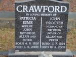 CRAWFORD John Procter 1924-2003 & Patricia Esme 1926-2000