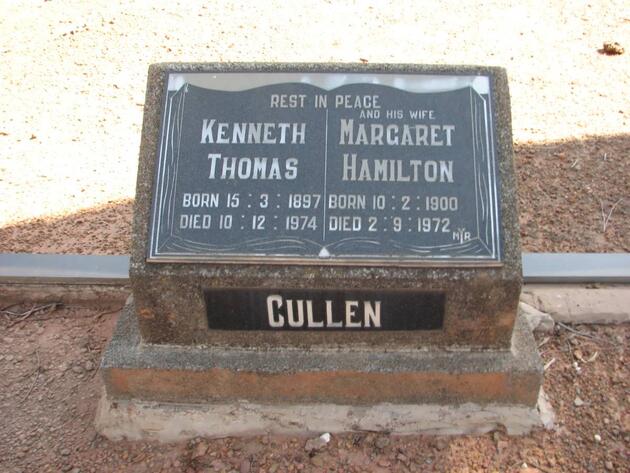 CULLEN Kenneth Thomas 1897-1974 & Margaret Hamilton 1900-1972