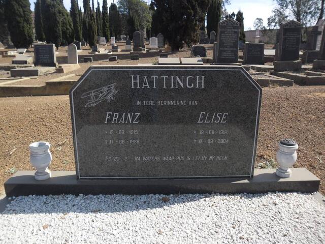 HATTINGH Franz 1915-1989 & Elise 1918-2004