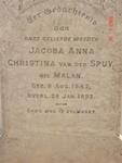 SPUY Jacoba Anna Christina, van der nee MALAN 1843-1892