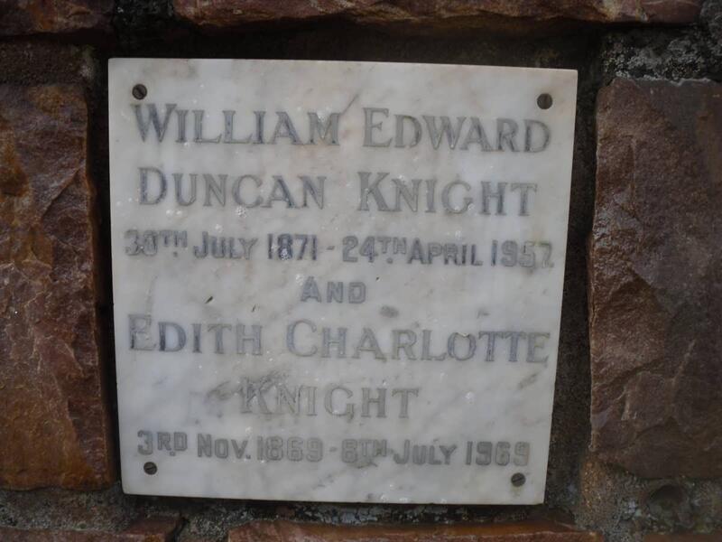 KNIGHT William Edward Duncan 1871-1957 & Edith Charlotte 1869-1969