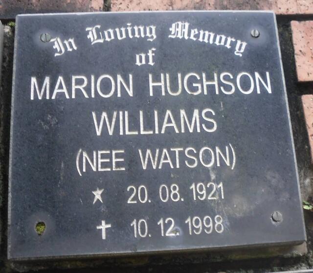 WILLIAMS Marion Hughson nee WATSON 1921-1998