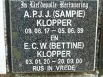 KLOPPER A.P.J.J. 1917-1989 & E.C.W. 1920-2000