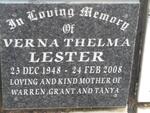 LESTER Verna Thelma 1948-2008