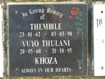 KHOZA Vuyo Thulani 1968-1995 & Thembile 1962-1990