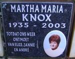 KNOX Martha Maria 1935-2003