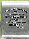 PLESSIS Christina Elizabeth, du nee PRINSLOO 1873-1940