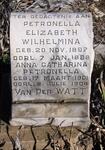 WATT Petronella Elizabeth Wilhelmina, van der 1897-1898 :: VAN DER WALT Anna Catharina Petronella 1901-1904