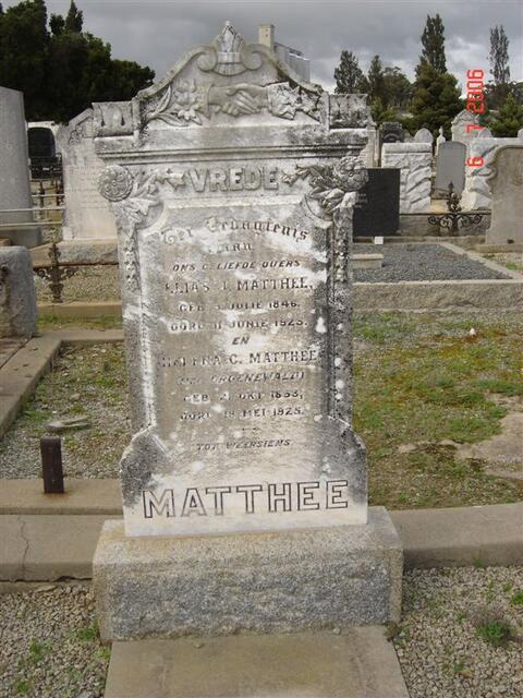 MATTHEE Elias L. 1846-1925 & Helena C. GROENEWALD 1853-1925