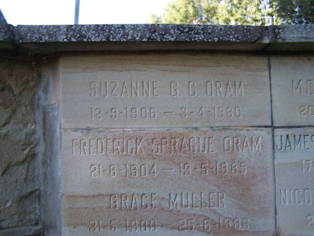 ORAM Frederick Sprague 1904-1985 :: ORAM Suzanne G.C. 1906-1980 :: MULLER Grace 1900-1986