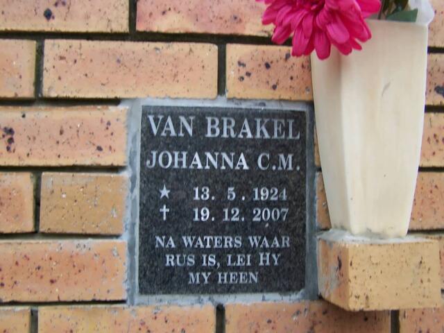 BRAKEL Johanna, van C.M. 1924-2007