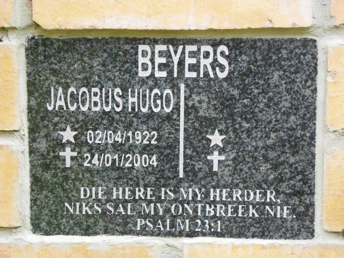 BEYERS Jacobus Hugo 1922-2004