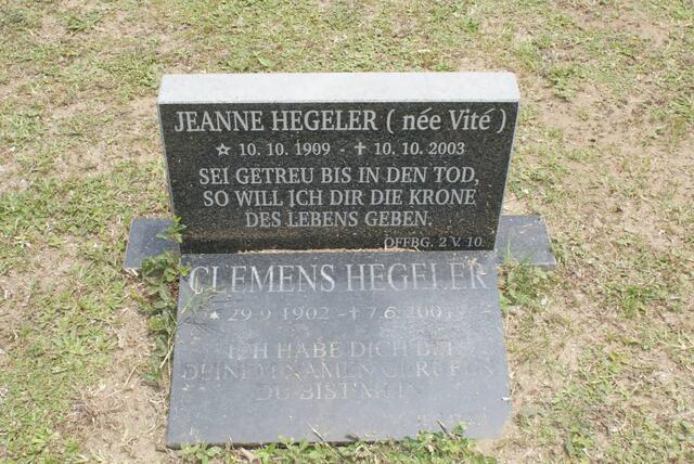 HEGELER Clemens 1902-2001 & Jeanne Vité 1909-2003