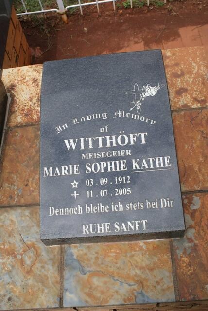 WITTHÖFT Marie Sophie Kathe nee MEISEGEIER 1912-2005
