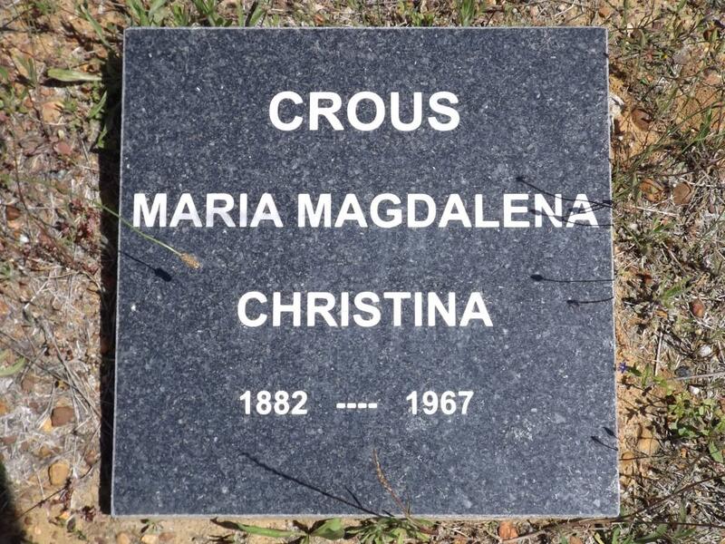 CROUS Maria Magdalena Christina 1882-1967