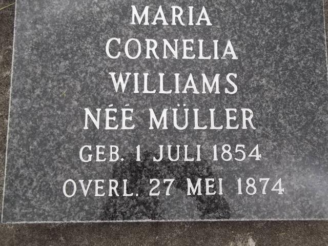 WILLIAMS Maria Cornelia nee MÜLLER 1854-1874