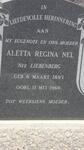 NEL Aletta Regina nee LIEBENBERG 1897-1969