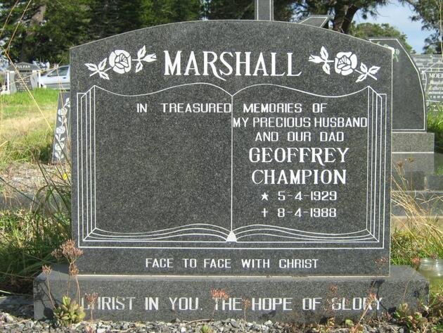 MARSHALL Geoffrey Champion 1929-1988