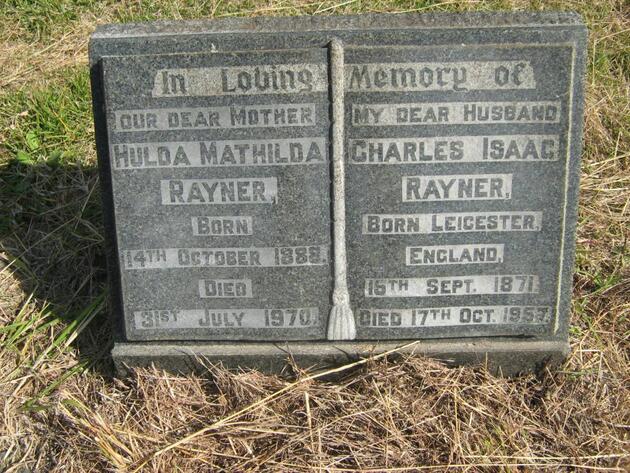 RAYNER Charles Isaac 1871-1957 & Hulda Mathilda 1888-1970