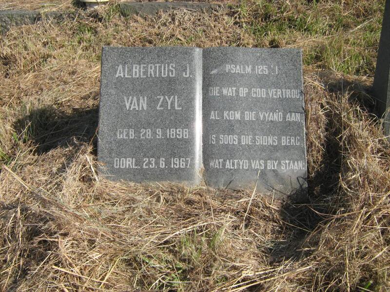 ZYL Albertus J., van 1898-1967