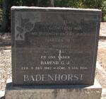 BADENHORST Barend G.J. 1882-1966 & Martha M.C. NIEMAND 1892-1961