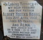HOBBS Albert Hodges -1960 & Alma 1906-1983
