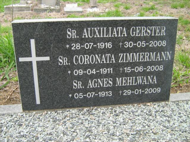 GERSTER Auxiliata 1916-2008 :: ZIMMERMANN Coronata 1911-2008 :: MEHLWANA Agnes 1913-2009