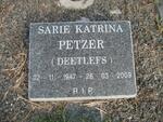 PETZER Sarie Katrina nee DEETLEFS 1947-2009
