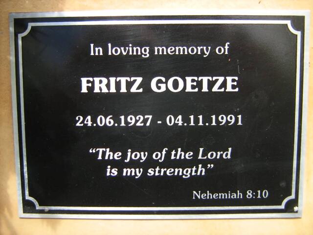 GOETZE Fritz 1927-1991