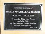 JENNER Maria Magdelena 1927-2010