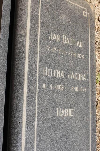 RABIE Jan Bastian 1901-1976 & Helena Jacoba 1905-1976