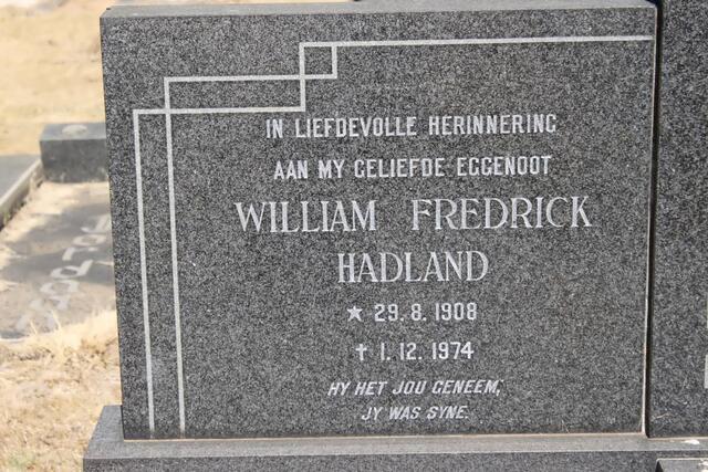 HADLAND William Frederick 1908-1974