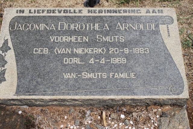ARNOLDI Jacomina Dorothea, formerly SMUTS, nee VAN NIEKERK 1883-1969