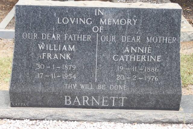 BARNETT William Frank 1879-1954 & Annie Catherine 1886-1976