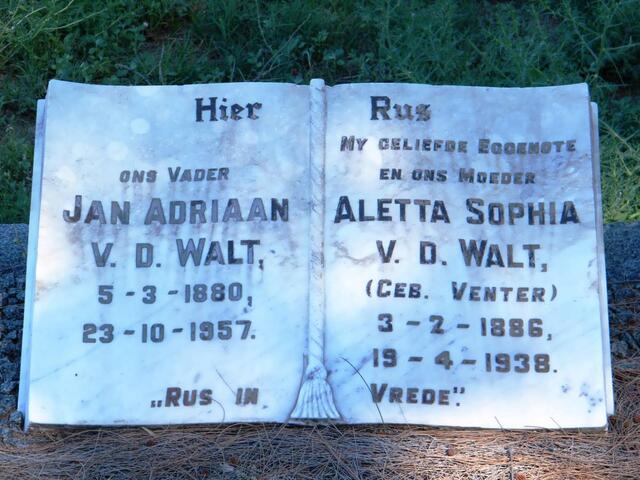 WALT Jan Adriaan, v.d. 1880-1957 & Aletta Sophia VENTER 1886-1938