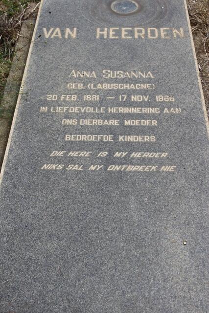 HEERDEN Anna Susanna, van geb LABUSGAGNE 1881-1966