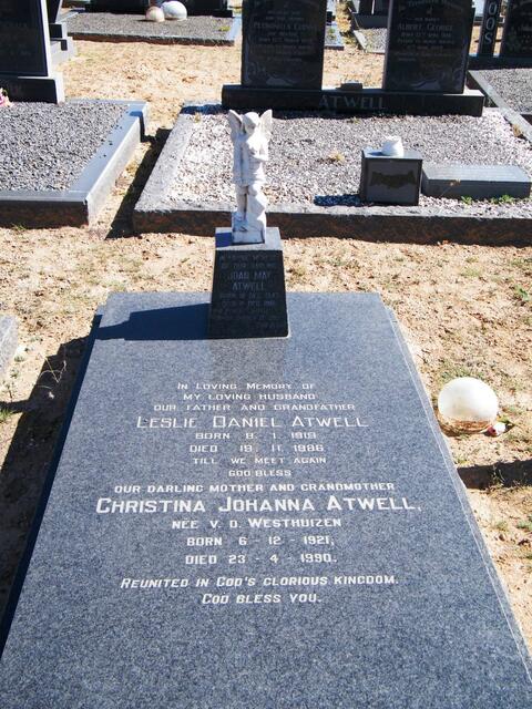 ATWELL Leslie Daniël 1919-1986 & Christina Johanna V.D. WESTHUIZEN 1921-1990 :: ATWELL Joan May 191?-1961