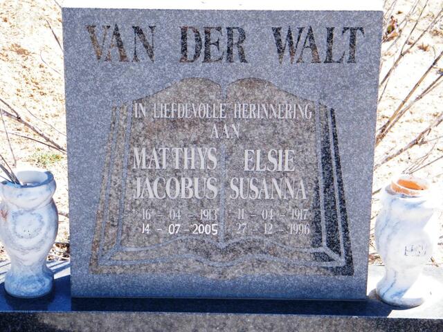 WALT Matthys Jacobus, van der 1913-2005 & Elsie Susanna 1917-1996