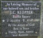 KLOPPER J.C. 1958-1981