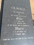 OLWAGE Ollie 1903-1990 & Marie 1912-2003