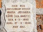 KÜHN Maria Johanna nee MARITZ 1882-1956