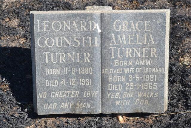 TURNER Leonard Counsell 1880-1931 & Grace Amelia AMM 1881-1965