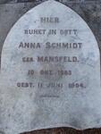 SCHMIDT Anna nee Mansfeld 1883-1904