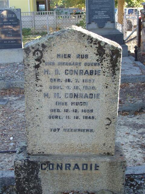 CONRADIE H.D. 1857-1830 & M.H. HUGO 1859-1945