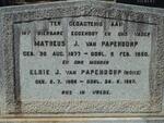 PAPENDORP Matheus J., van 1877-1950 & Elsie J. ROUX 1886-1967