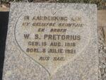 PRETORIUS W.S. 1916-1921