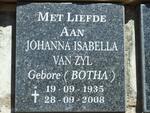ZYL Johanna Isabella, van nee BOTHA 1935-2008