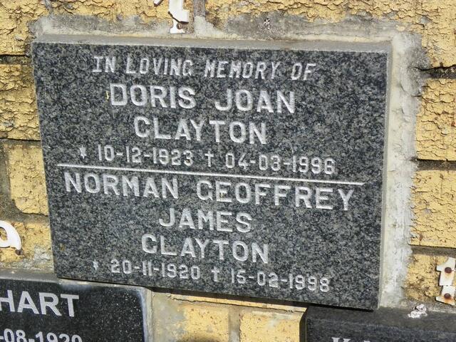 CLAYTON Norman Geoffrey James 1920-1998 & Doris Joan 1923-1996